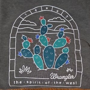 Wrangler Gray Cactus Hoodie with Graphic